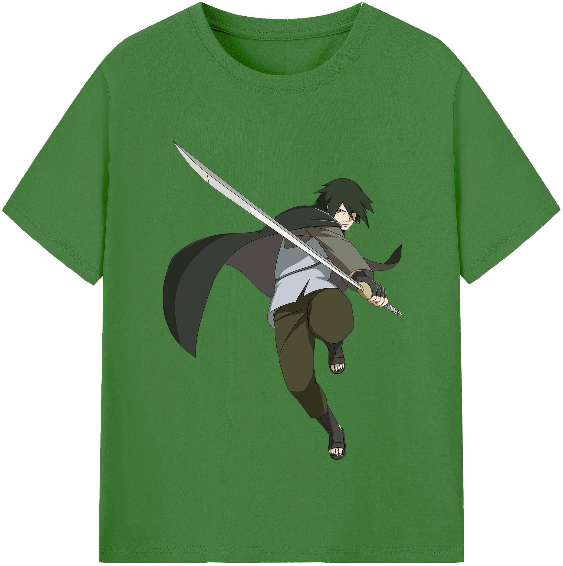 （画像用） NARUTO -ナルト- うちは サスケ Uchiha Sasuke レディースカジュアルプリントTシャツ（綿100％）